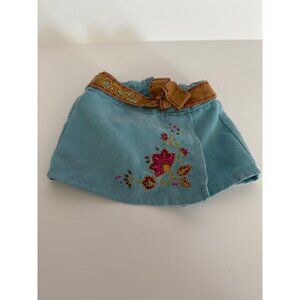 American Girl Doll Nicki’s Meet Outfit Blue skirt Embroidered Flowers ONLY